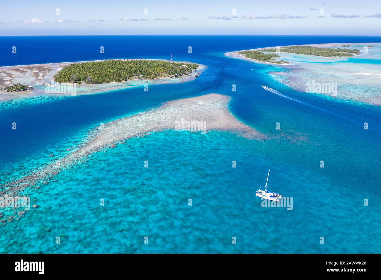 Puerto De Tetamanu Del Atolón De Fakarava, Tuamotu Archipel, Polinesia Francesa Foto de stock