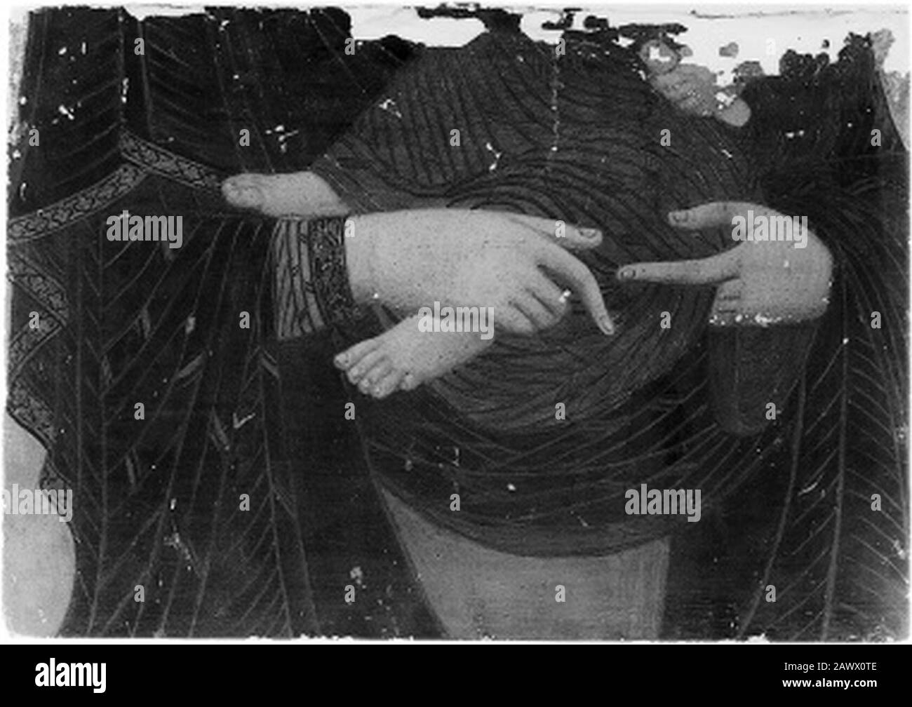 Fragmento con Las Manos de María Llevando al Niño Cristo atribuido a Johann Anton Ramboux