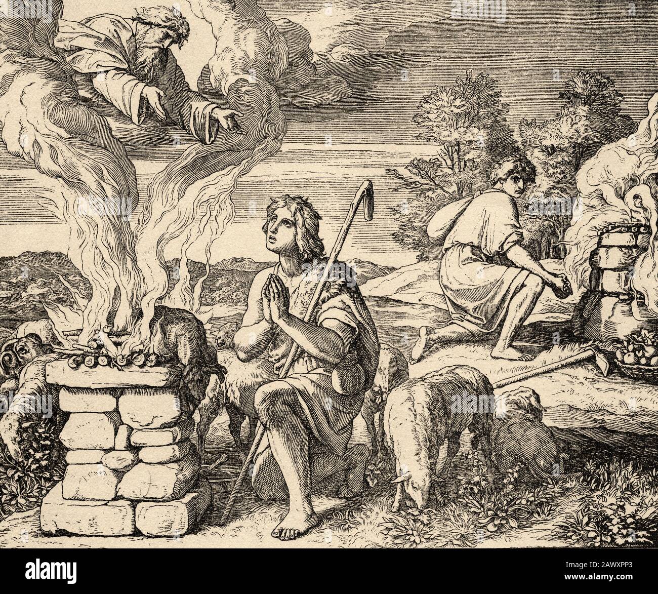 Génesis. Dios parecía satisfecho con Abel y su ofrenda, Kain y su ofrenda no miraban con placer