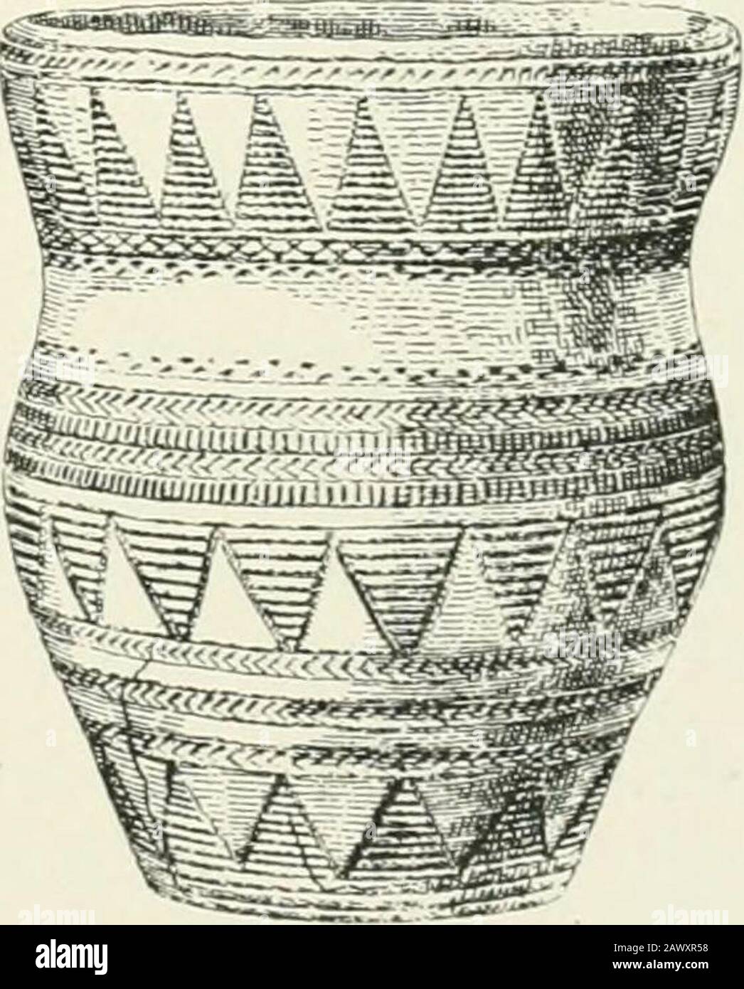 Introducción al estudio del arte prehistórico . Fig. 216.—vasos de precipitados de diferentes tipos. 184 ARTE PREHISTÓRICO Foto de stock