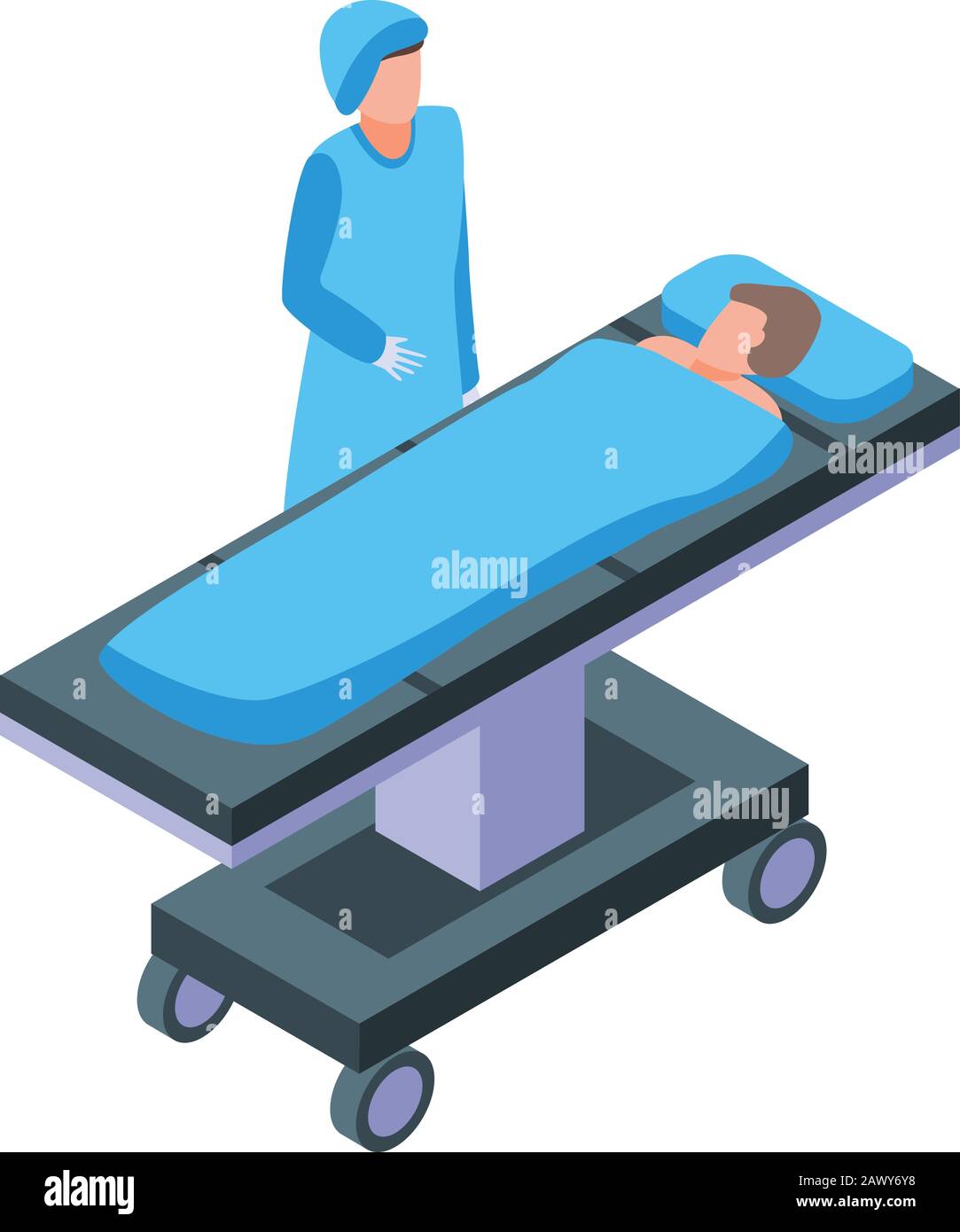 Icono de anestesia en cama hospitalaria, estilo isométrico Imagen Vector de  stock - Alamy