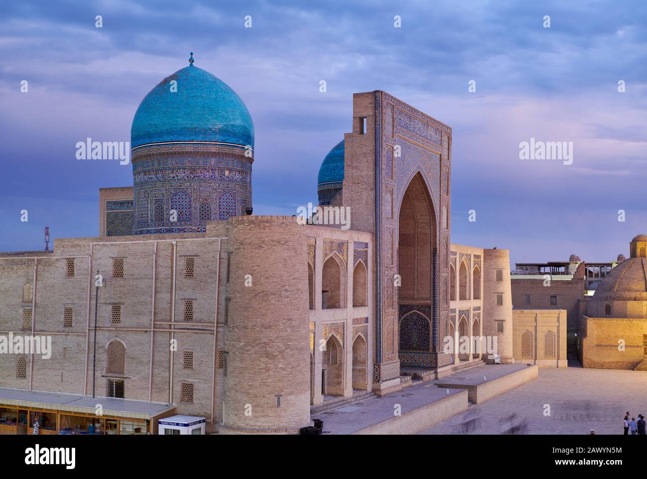 Mir-i árabe madrassah, Bukhara, Uzbekistán, en Asia Central Foto de stock