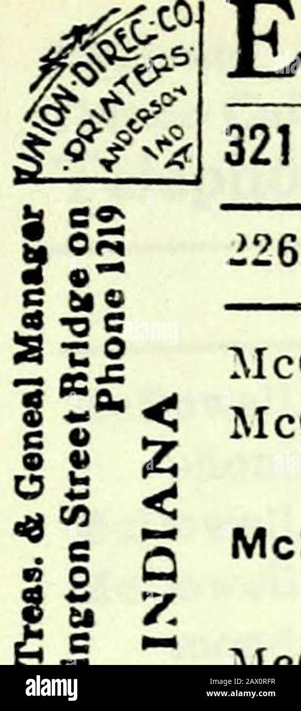 Kokomo City Directory y Howard County Gazetteer para Los Años 1910-1911 . O  2- o WO/- OT (automóviles, Bicivc-. R1JO i mentiras y re-- General en South  Main. Teléfono 1564 ! emparejamiento...