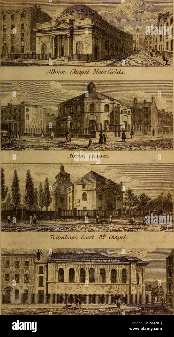 La imagen original de Londres . Sr. Jay. —la Capilla Unitaria, en la calle Stamford, Blackfriars, construida en 1823, por el señor Ken-nie, se distingue por un fino pórtico dórico; y hay otra capilla recientemente erigida de la misma denominaciónen El lugar sur, Moorfields. En la calle Jewin, AidersgateStreet, es un pequeño chapei, diseñado en un estilo novedoso por el difunto Edmund Aikin, arquitecto, m rne año 1808. Thisis se apropió a los arrianos, y ha estado bajo el mi-nistry del Dr. A. Rees, el editor aprendido del Cyclo-pedia, por muchos años. Romany (Capilla de los ktholui MoorfieZds <;ATHOLIC Y F0REIGN Foto de stock