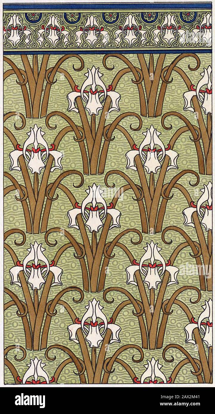Patrón Art Nouveau de Eugene Grasset Foto de stock