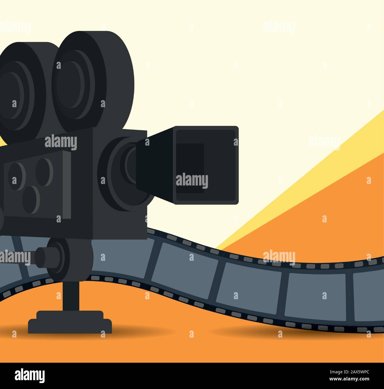 cámara de película y cinta de carrete, diseño colorido Imagen Vector de  stock - Alamy