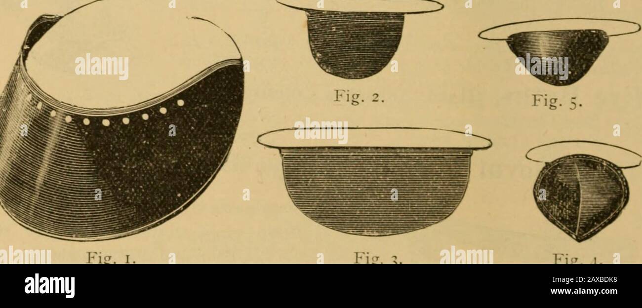 Catálogo de instrumentos de cirujanos y aplicaciones medicaaparatos electroterapéuticos Solantes para cirugía y sala de enfermos, chalecos de medicina, etc . Fig. 3-tubo de vidrio con I. R. Teat Fig. I) r/8 doz D°- Bent . . (Fig. 2) 2 9 „ Do. Graduado .. (Fig. I) +/o , Do. Con bulbo y tetina (Fig. 3) 2 Do. „ I. R. Ball 5/6 „ Palas de la frente del ojo-Negro o Marrón, en Cajas metálicas 4 o doz. Tonos de ojos: F _ i ig. 2 -3 * ig. 1. Fig. 3. Fig. 4. Patente Blanca, Para Lectura, Fig. 1 6/6 do/. Negro Y Verde: Simple, Pig. 2 z/q ,, do. Doble, Fig. 3 4/8 .. Haga. Haga. ,, Extremos Cuadrados . 5/0 ,, Do. Do. Forma De La Cocle, Fig. 4 3/6 Foto de stock