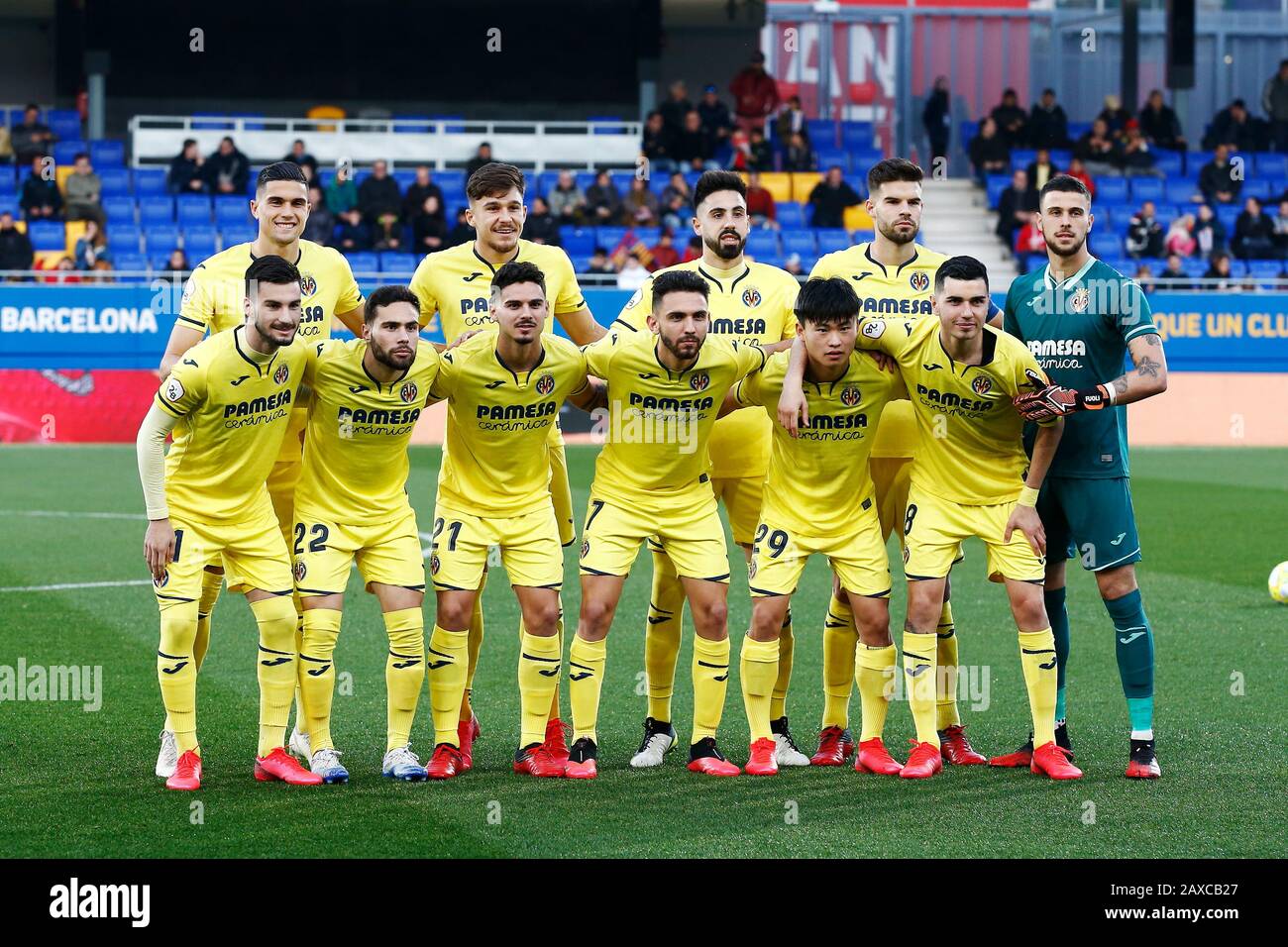Sant Joan Despi, España. 9 de de 2020. Villarreal B team group line-up (Villarreal B) Fútbol/Fútbol : Español 'la Liga Segunda División B' Grupo 3 partido entre el FC Barcelona B