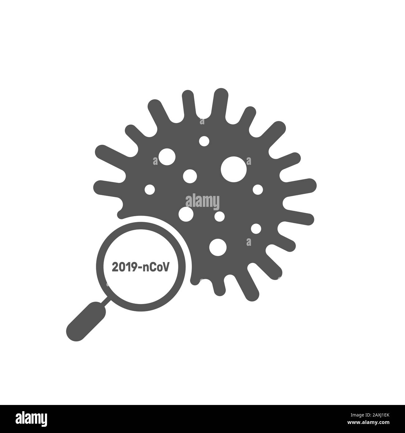 Signo de búsqueda e investigación del coronavirus. Reconocimiento de virus. Ilustración vectorial. EPS 10 Ilustración del Vector