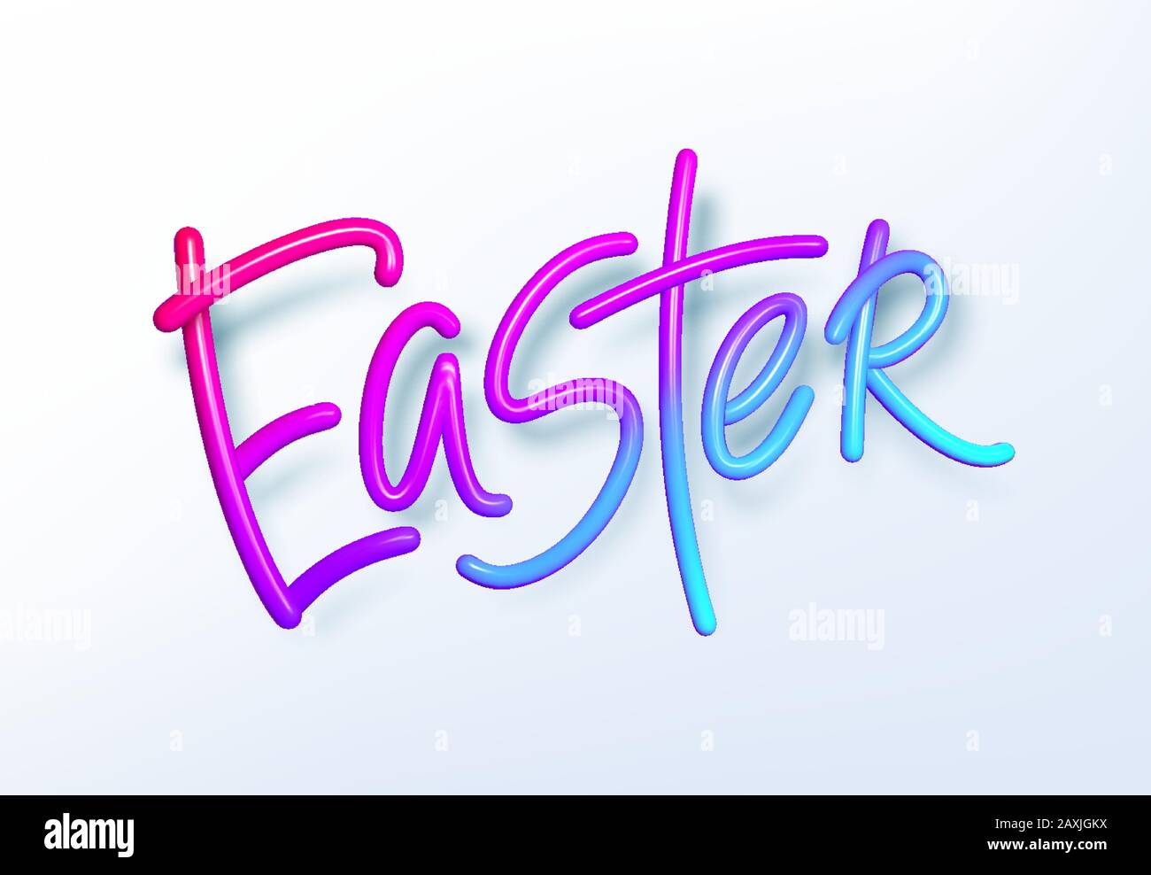 3D realista rainbow Holiday Feliz Pascua lettering fondo . Ilustración vectorial Ilustración del Vector