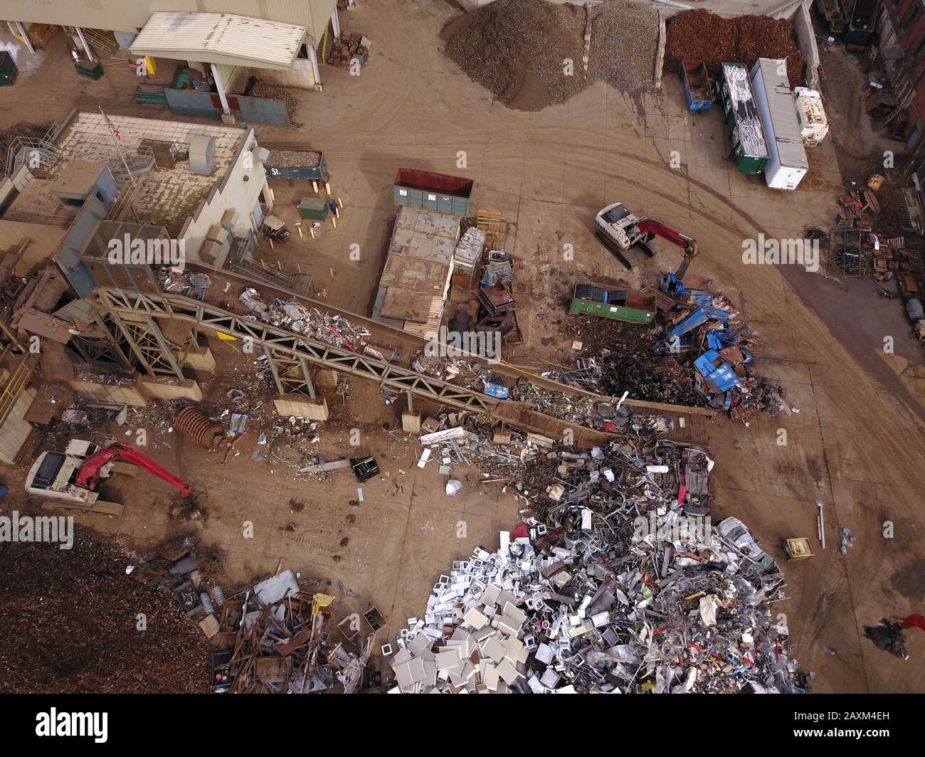 Drone aéreo Metal Scrapyard reciclar Cincinnati Ohio USA Foto de stock