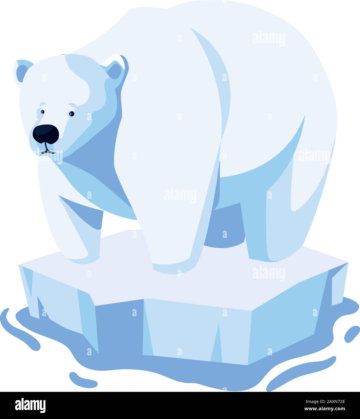 oso polar sobre un flotador de hielo que se deriva en el fondo blanco vector ilustración diseño