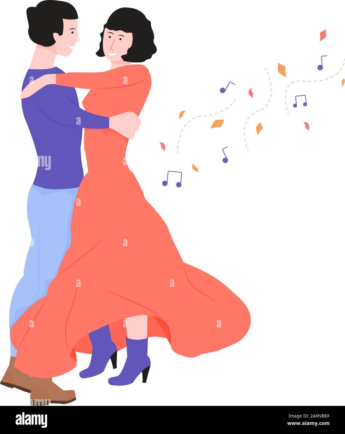 La pareja joven está bailando en un baile Imagen Vector de stock - Alamy