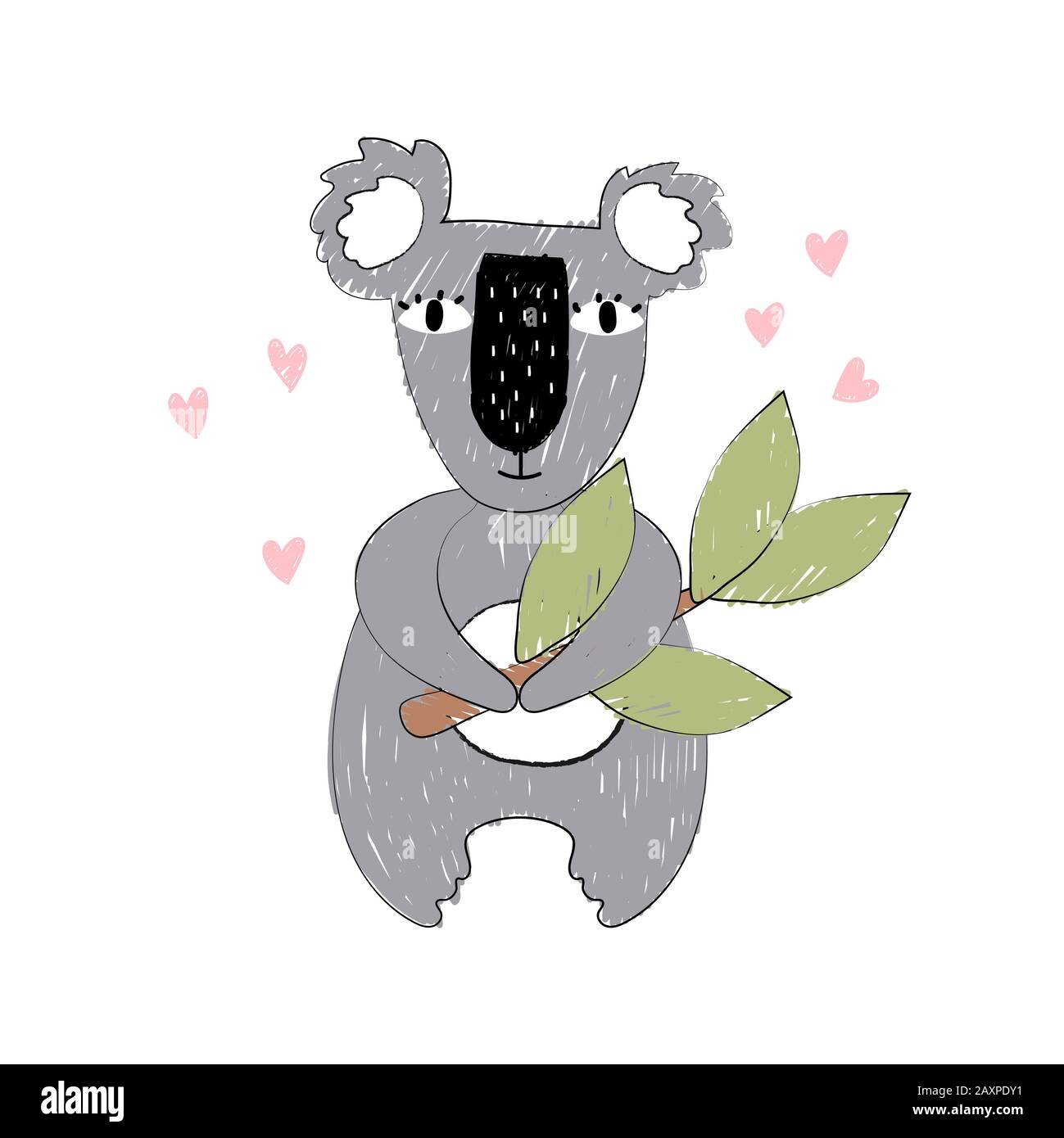 Lindo Personaje De Dibujos Animados Koala Imprima Para Fiestas Infantiles Imprima Con El Bebe Koala Fotografia De Stock Alamy