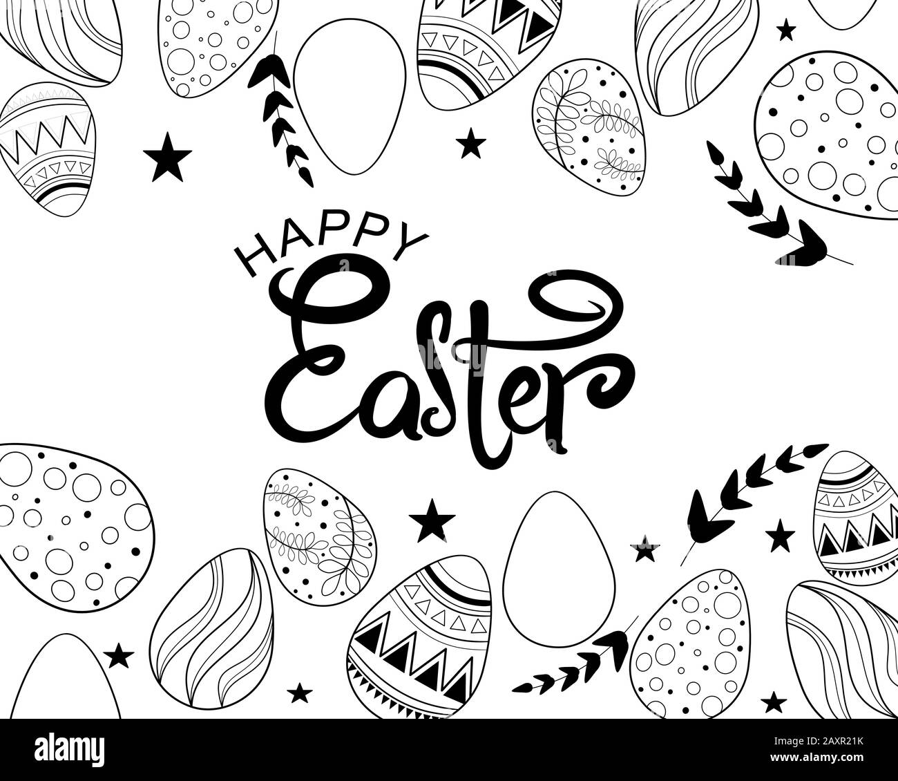 Vector de Pascua tarjeta de vacaciones mostrando huevos Ilustración del Vector