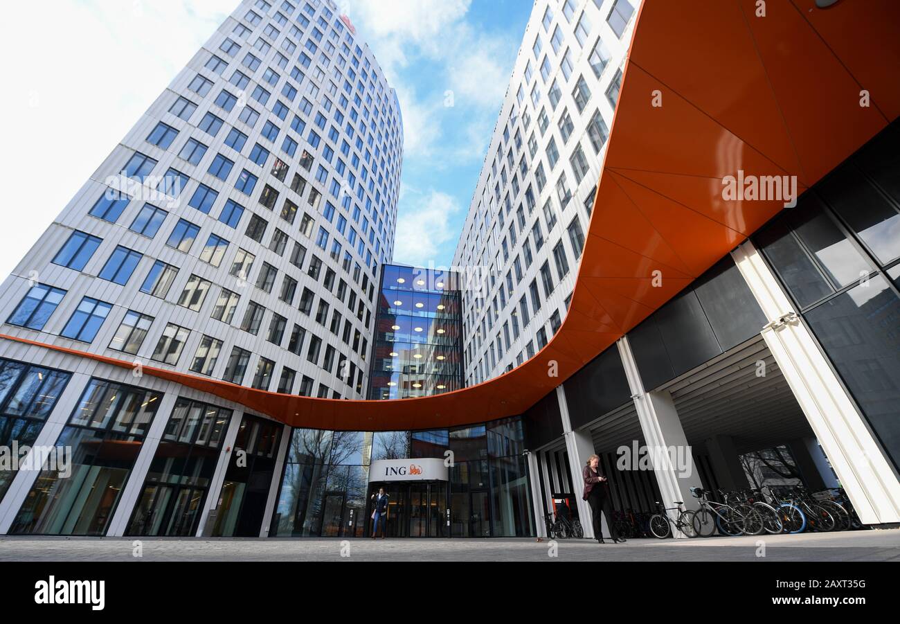12 de febrero de 2020, Hessen, Fráncfort del Meno: Sede de ING Deutschland,  filial de la holandesa ING Groep. El banco directo no opera una red de  sucursales. Las áreas de negocio