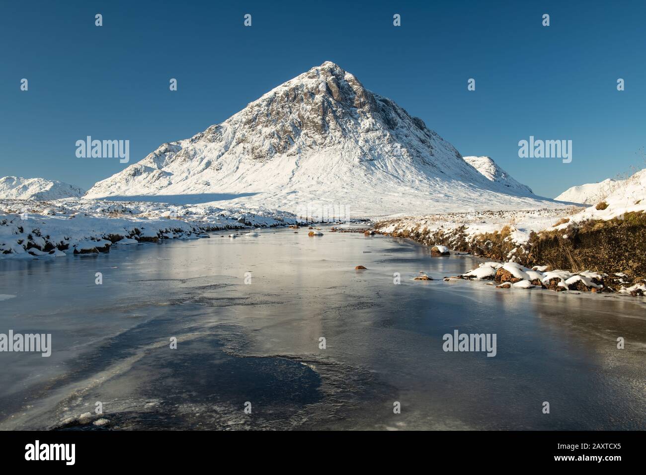 El invierno en las Tierras Altas de Escocia Foto de stock
