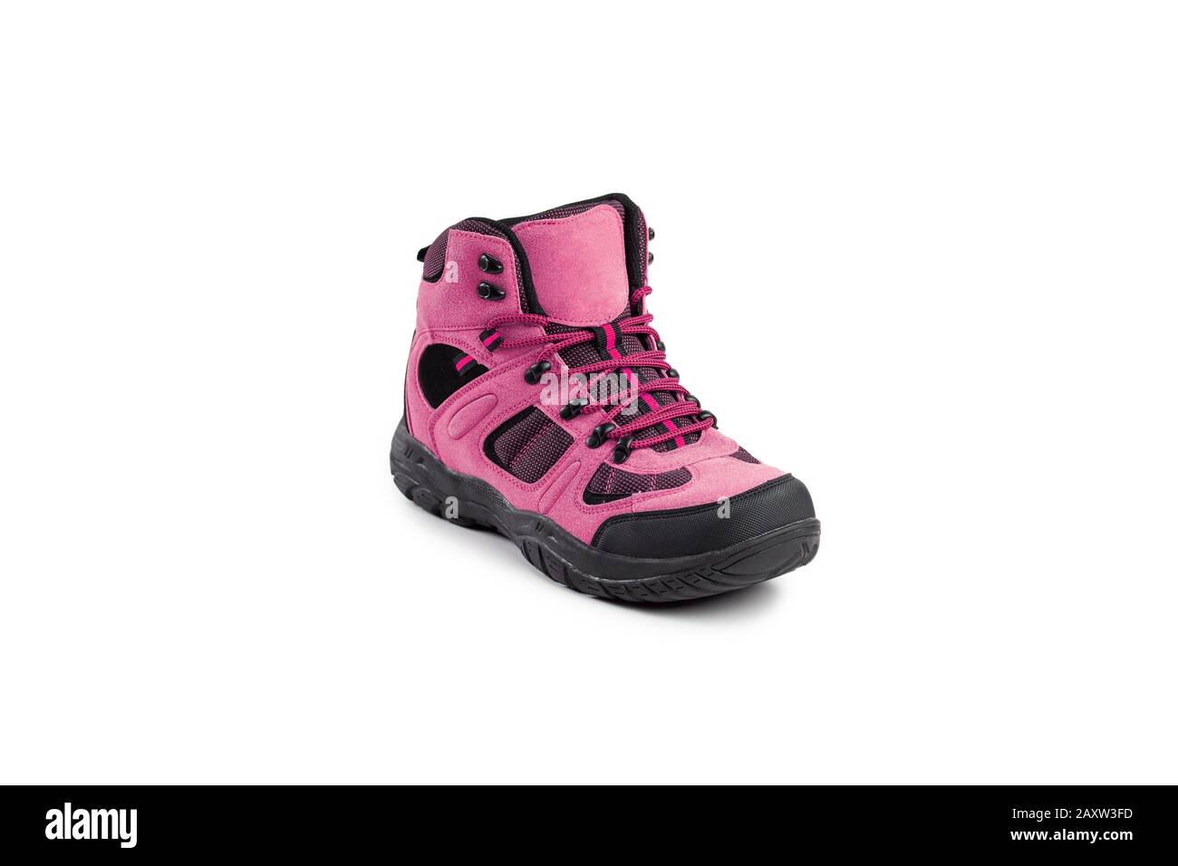 botas de invierno para hombre de color rosa para expediciones de viaje  aisladas sobre un fondo blanco Fotografía de stock - Alamy