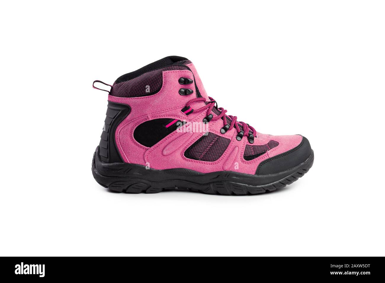 botas de invierno para hombre de color rosa para expediciones de viaje  aisladas sobre un fondo blanco Fotografía de stock - Alamy