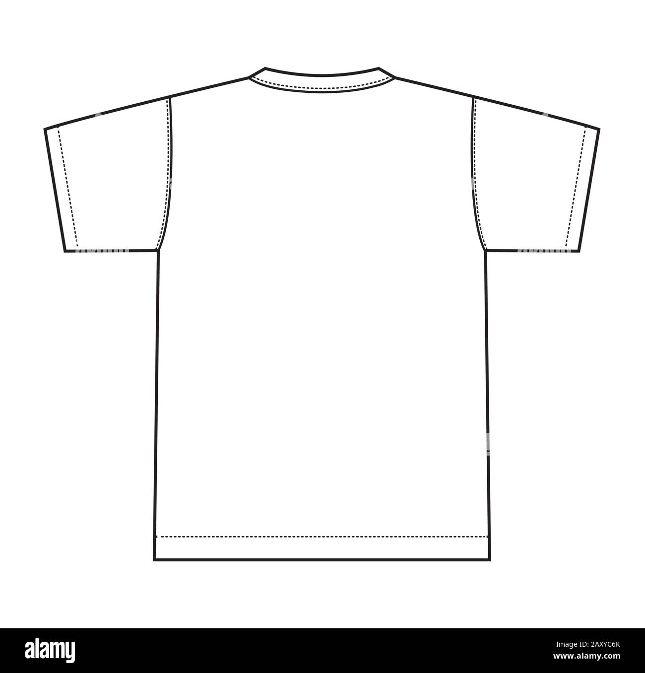 Camiseta manga corta plantilla vectorial ilustración (espalda Imagen Vector  de stock - Alamy