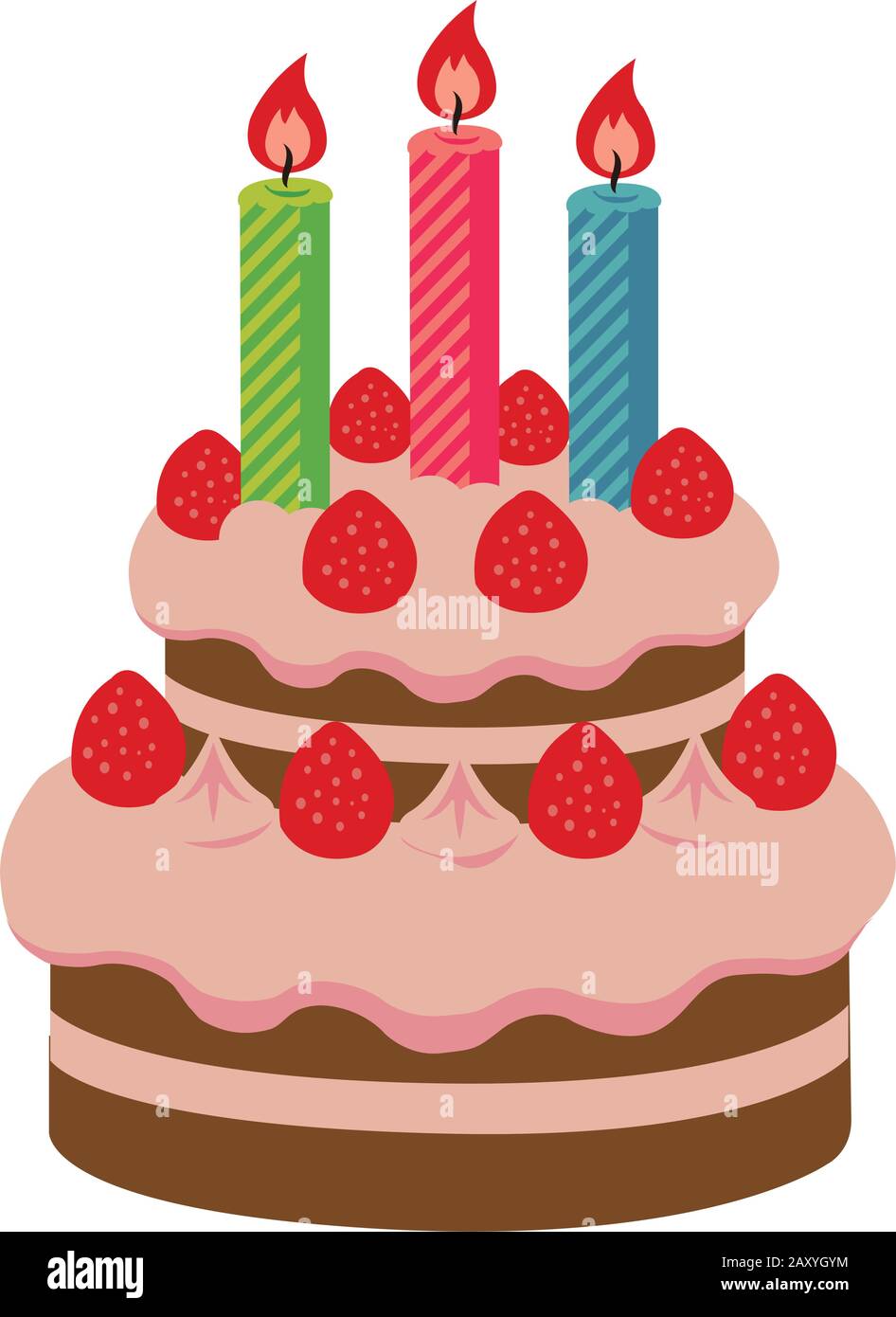 Imagen De La Torta De Cumpleaños Por 2 Años Ilustración del Vector -  Ilustración de arte, dulce: 103922053