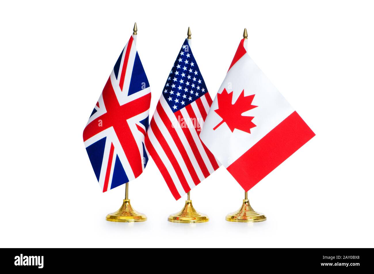 Banderas de países de habla inglesa aislado en blanco Fotografía de