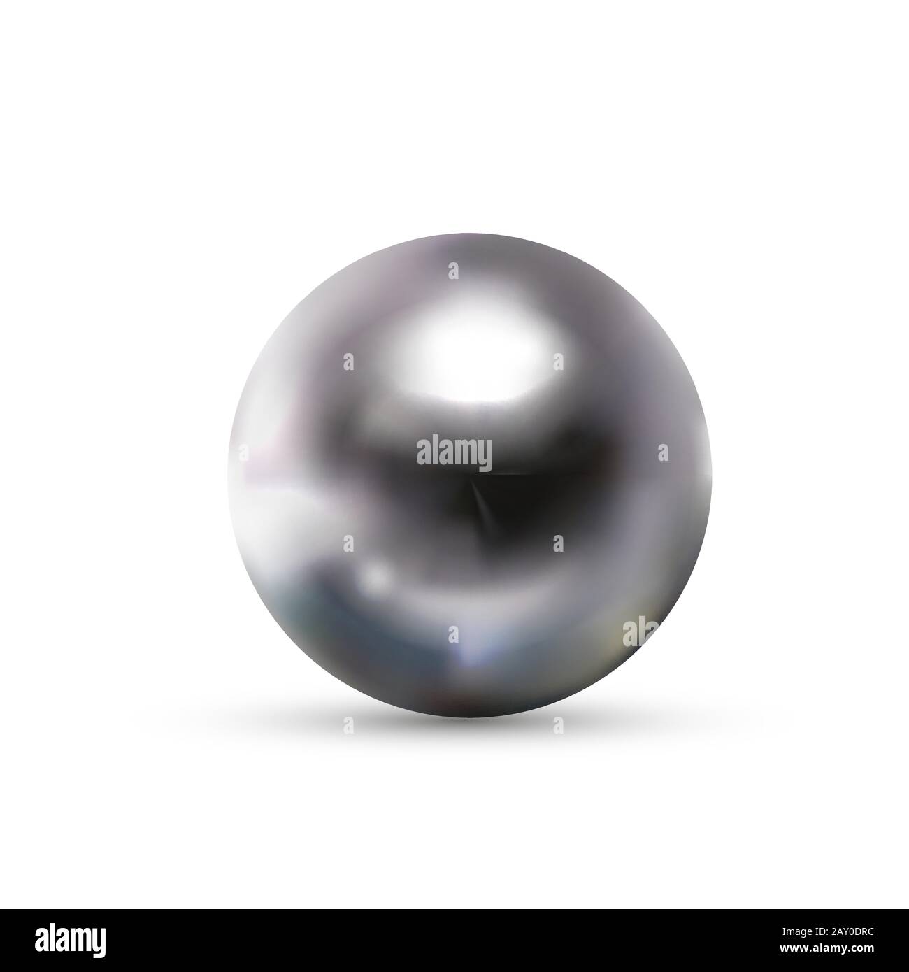 Bola de metal negro brillante realista con miradas y reflejos aislados en  blanco Imagen Vector de stock - Alamy