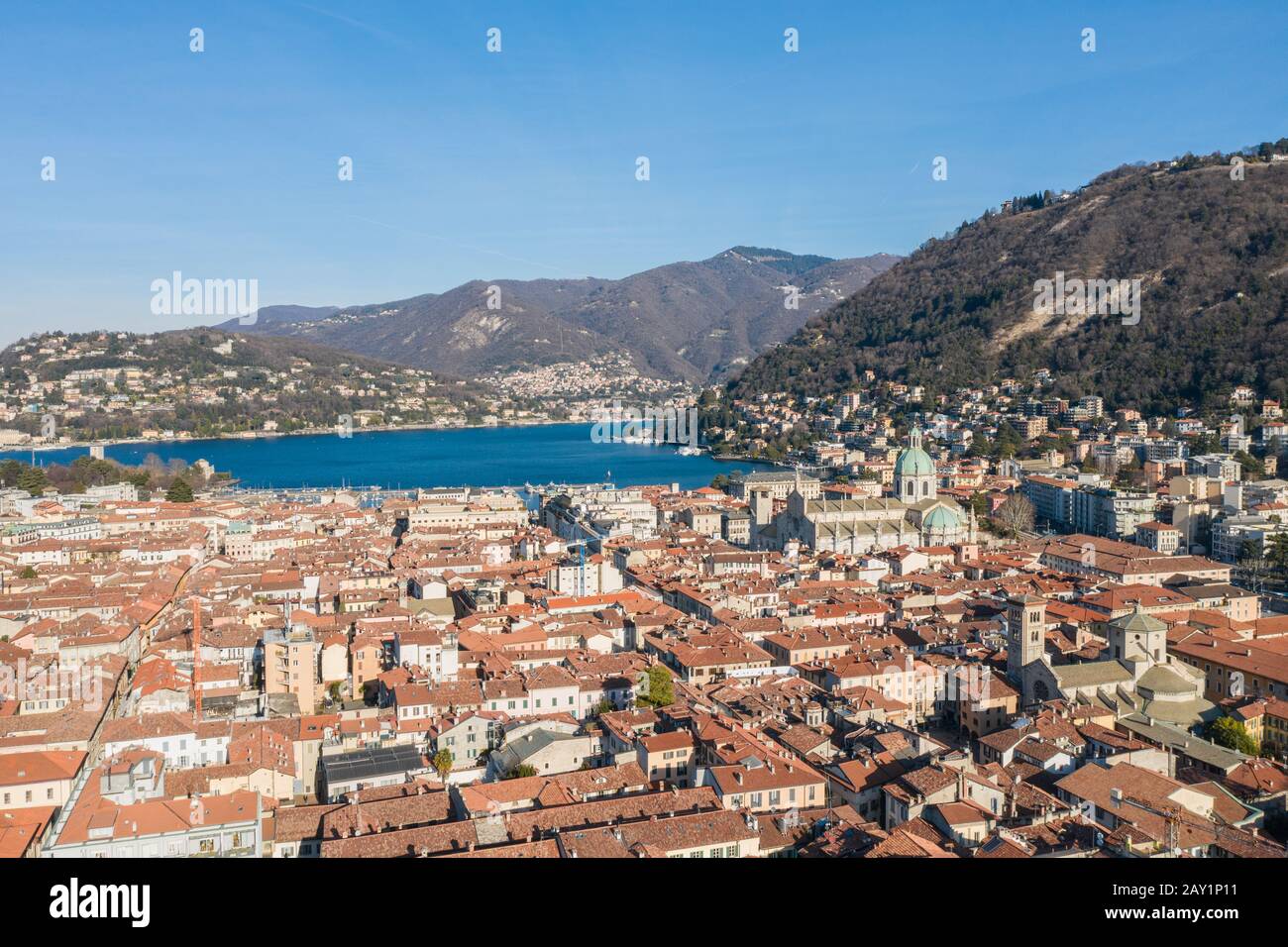Vista panorámica de la ciudad de como, Italia Foto de stock