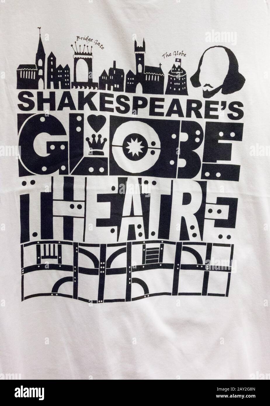 Estampado de camiseta del teatro Shakespeare's Globe Foto de stock
