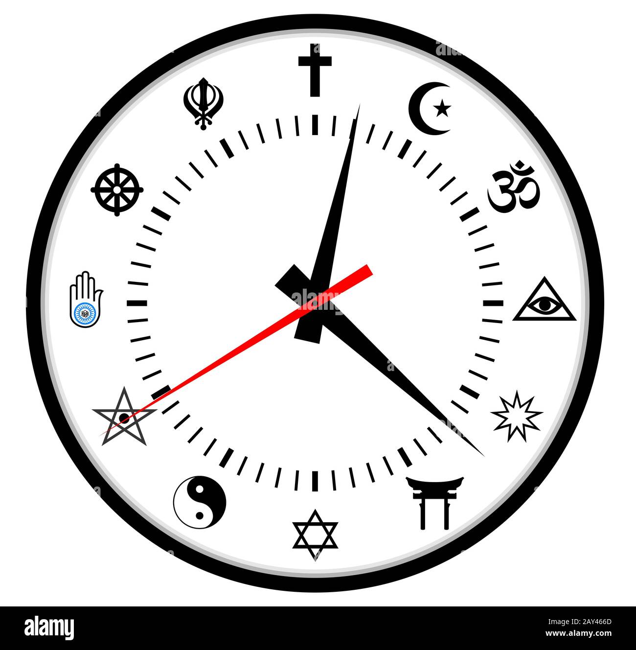reloj de las religiones Foto de stock