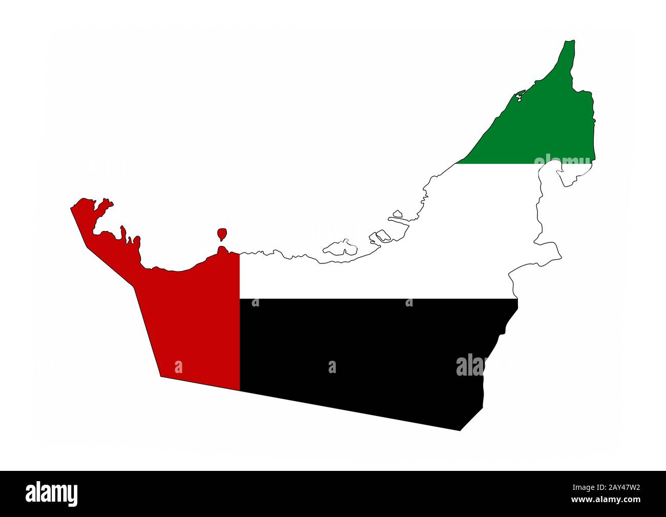 mapa de la bandera de los emiratos árabes unidos Fotografía de stock