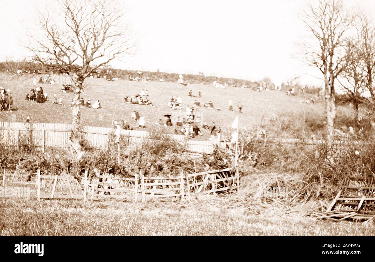 Espectadores En Las Carreras de Torquay, a principios de 1900 Foto de stock