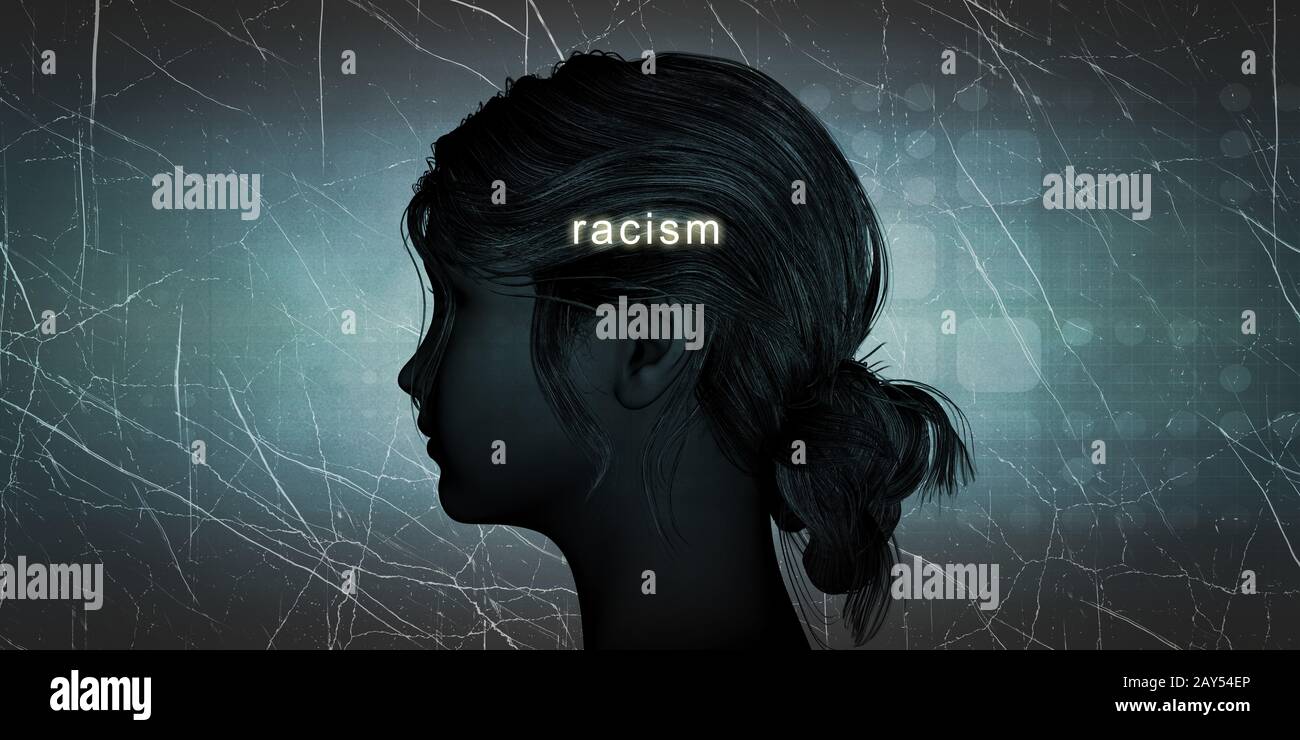 La mujer se enfrenta al racismo Foto de stock
