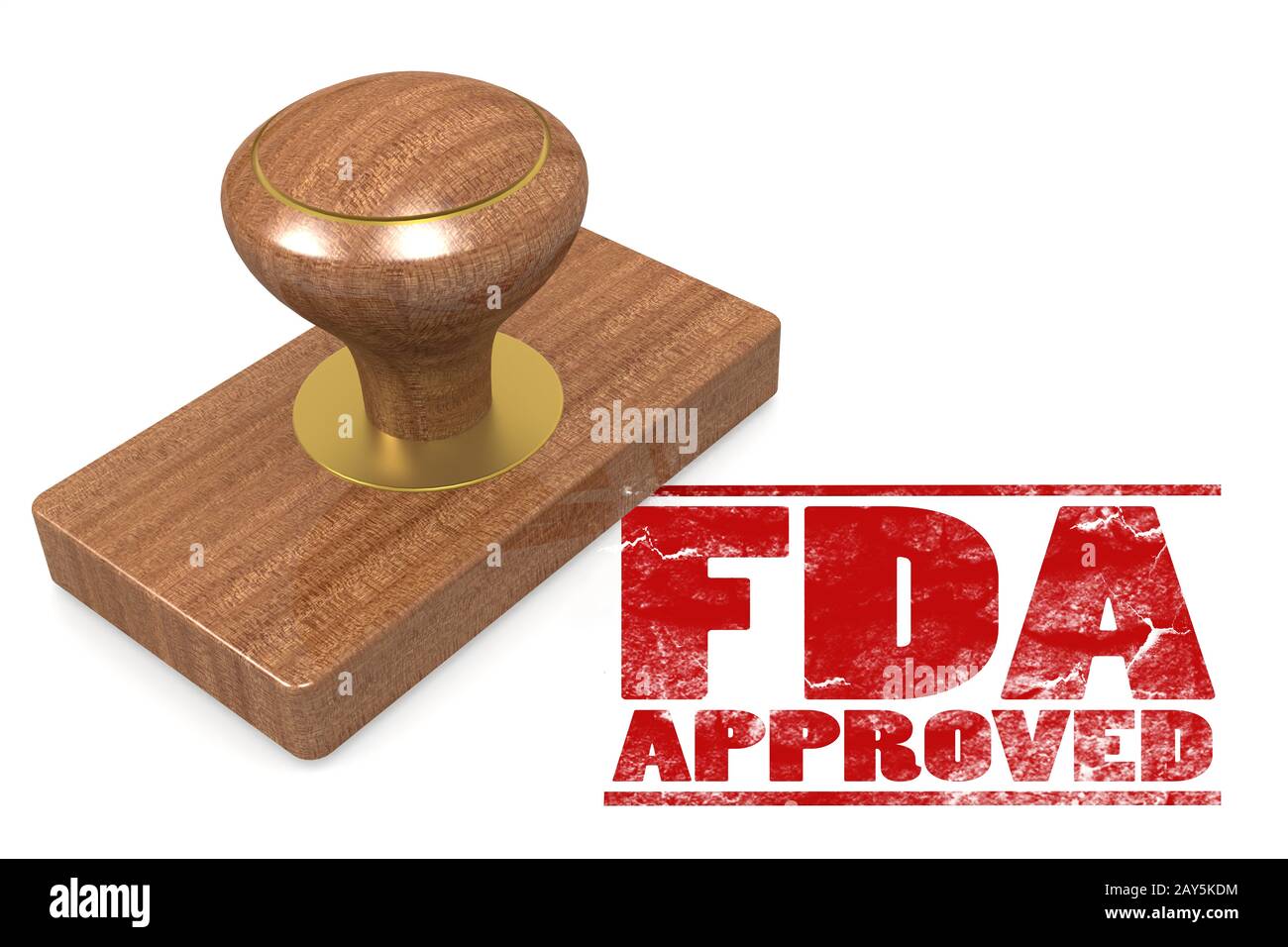 La FDA aprobó el sello de goma roja Foto de stock