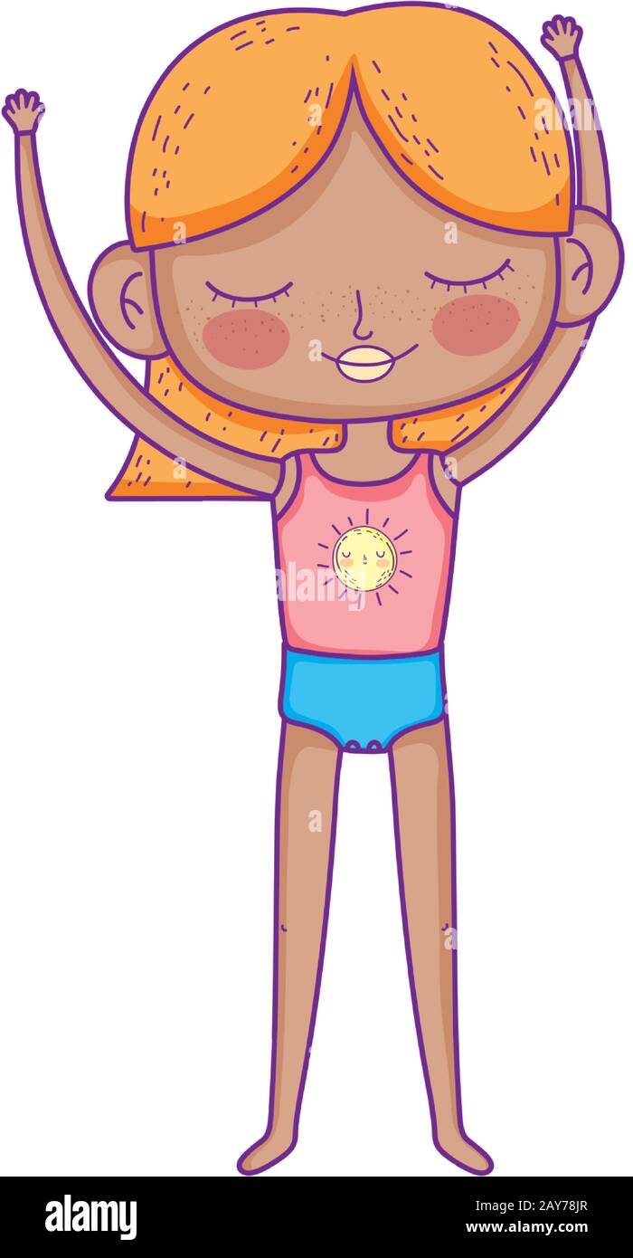 niña rubia con ropa deportiva dibujo animado personaje vector ilustración  Imagen Vector de stock - Alamy