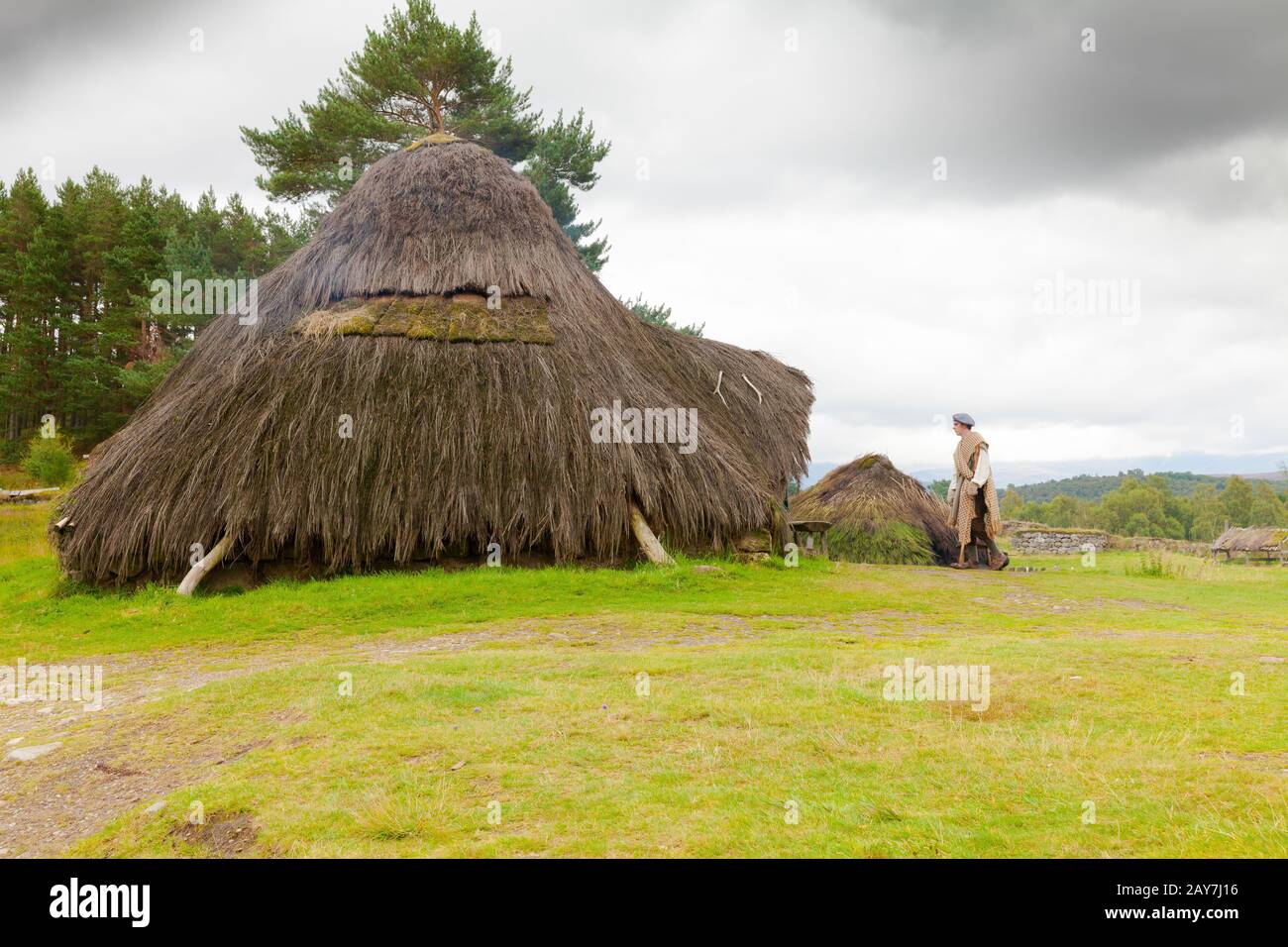 Patrimonio sitio de la tierra alta museo de la reconstrucción de la vida rural escocesa Foto de stock