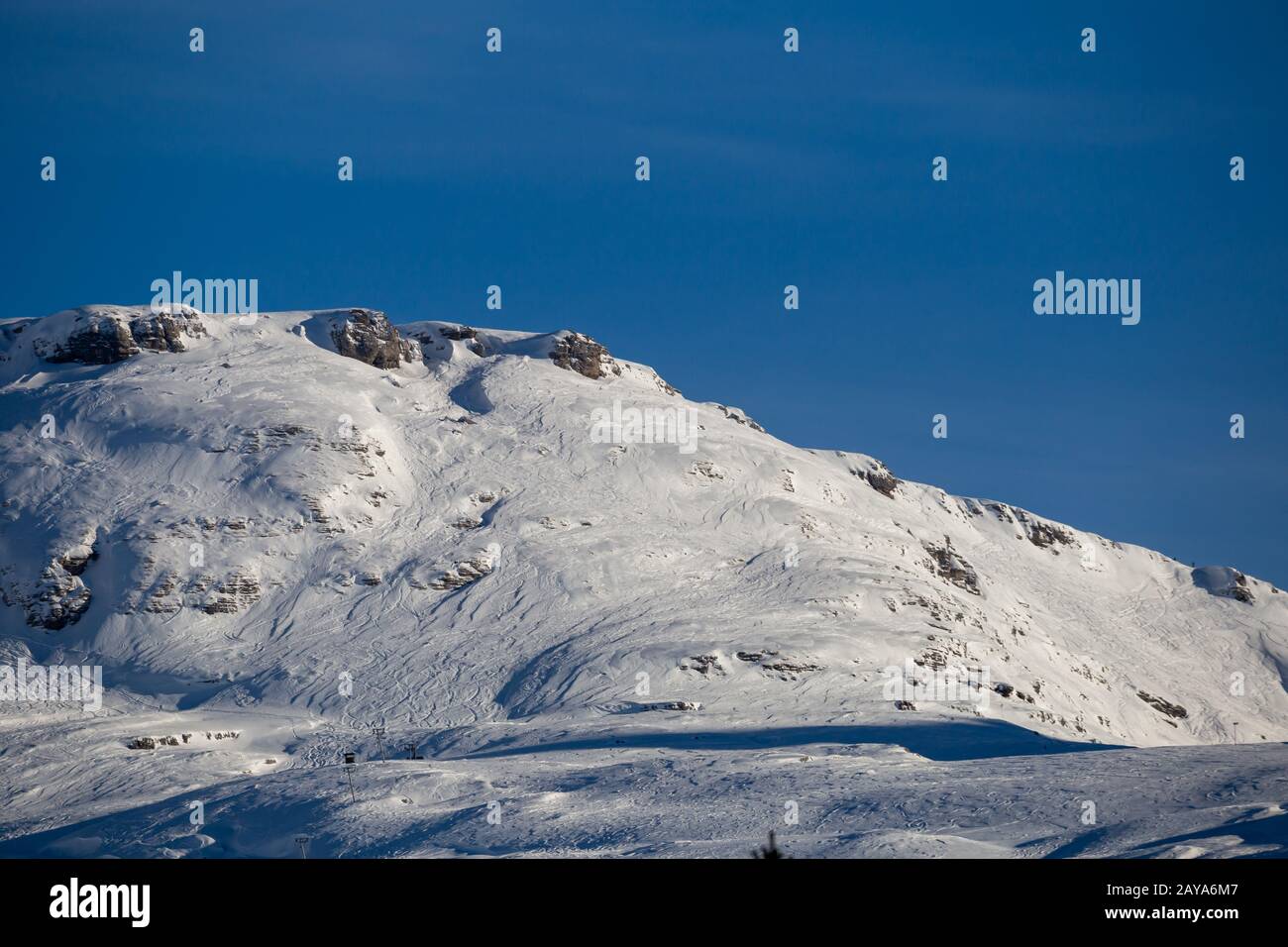Pistas de esquí alpino nevadas Flaine Haute Savoie Francia Foto de stock