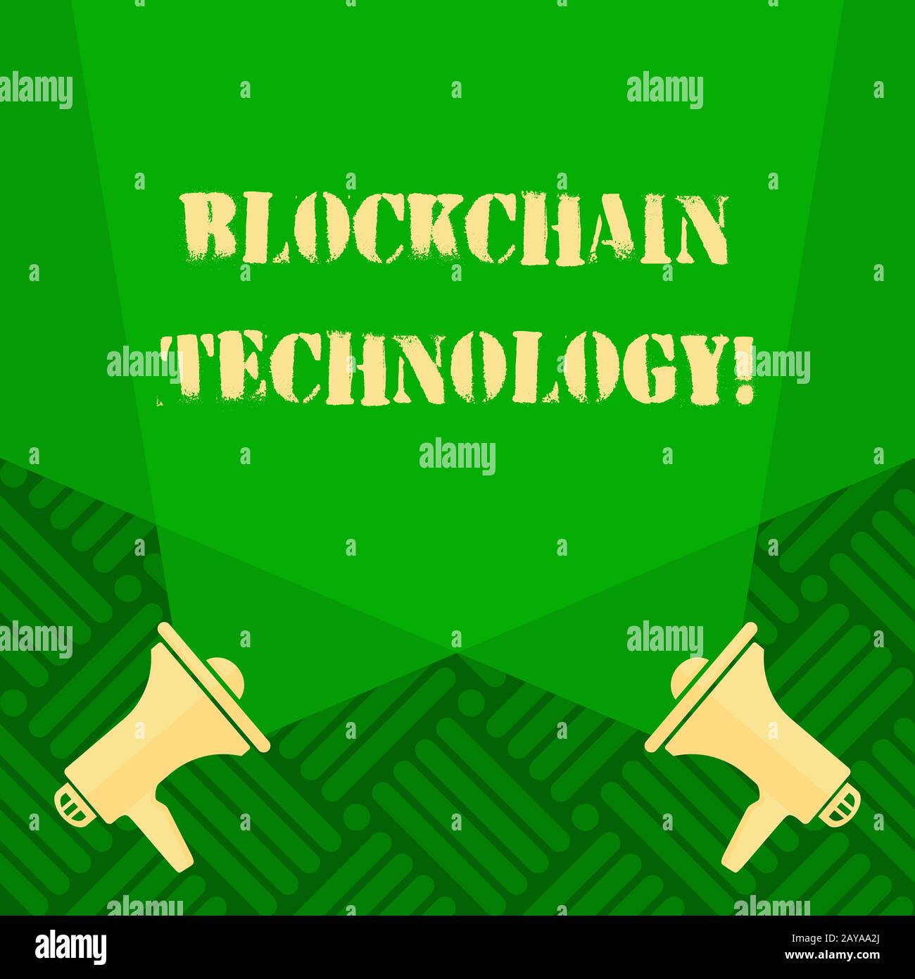 Señal de texto que muestra la tecnología Blockchain. Foto conceptual Administre la base de datos que registra las transacciones Bitcoin Blank Double SpO Foto de stock