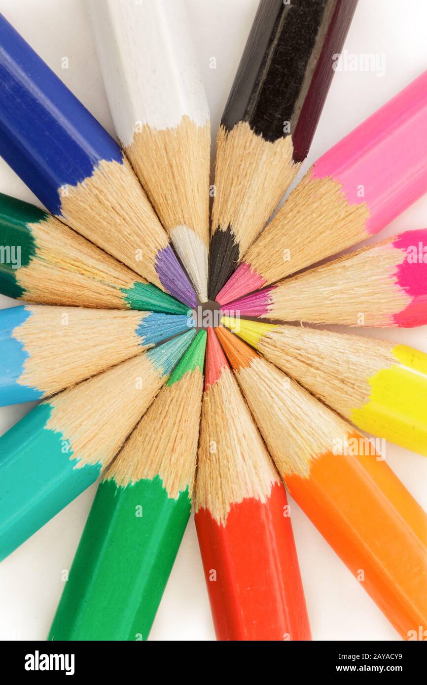Lápices de colores. La educación, la creatividad y el arte conceptual  Fotografía de stock - Alamy