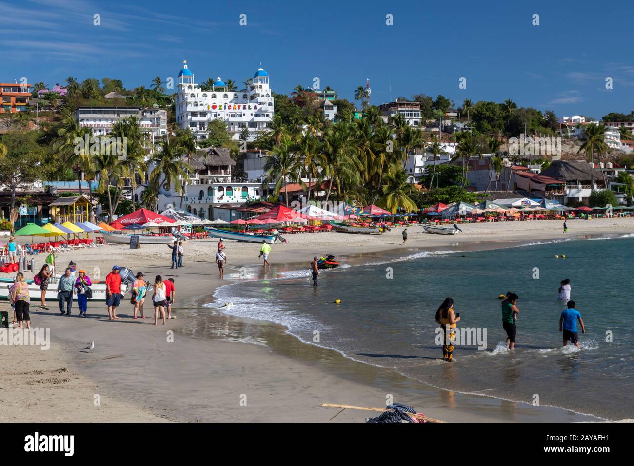 Puerto Escondido Oaxaca Mexico Playa Principal O Playa Principal En El Oceano Pacifico Fotografia De Stock Alamy