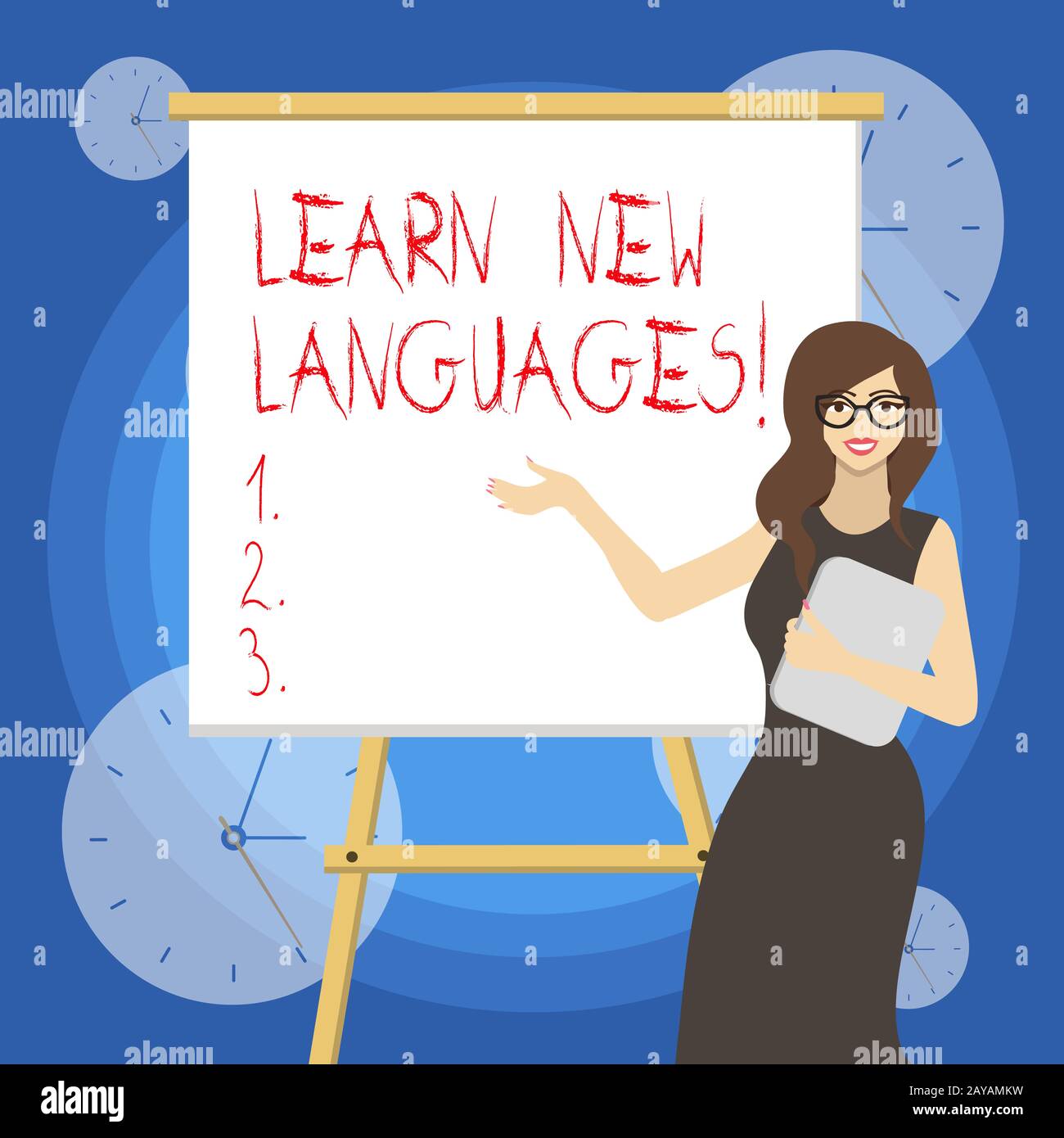 Texto de escritura de palabras Aprenda nuevos idiomas. Concepto de negocio para desarrollar la capacidad de comunicarse en idioma extranjero. Foto de stock