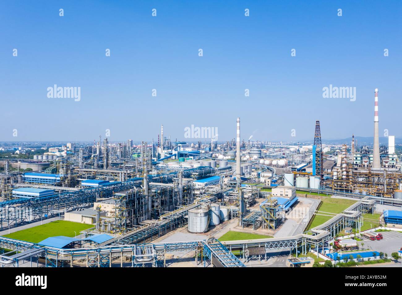 Refinería de petróleo petroquímica Foto de stock