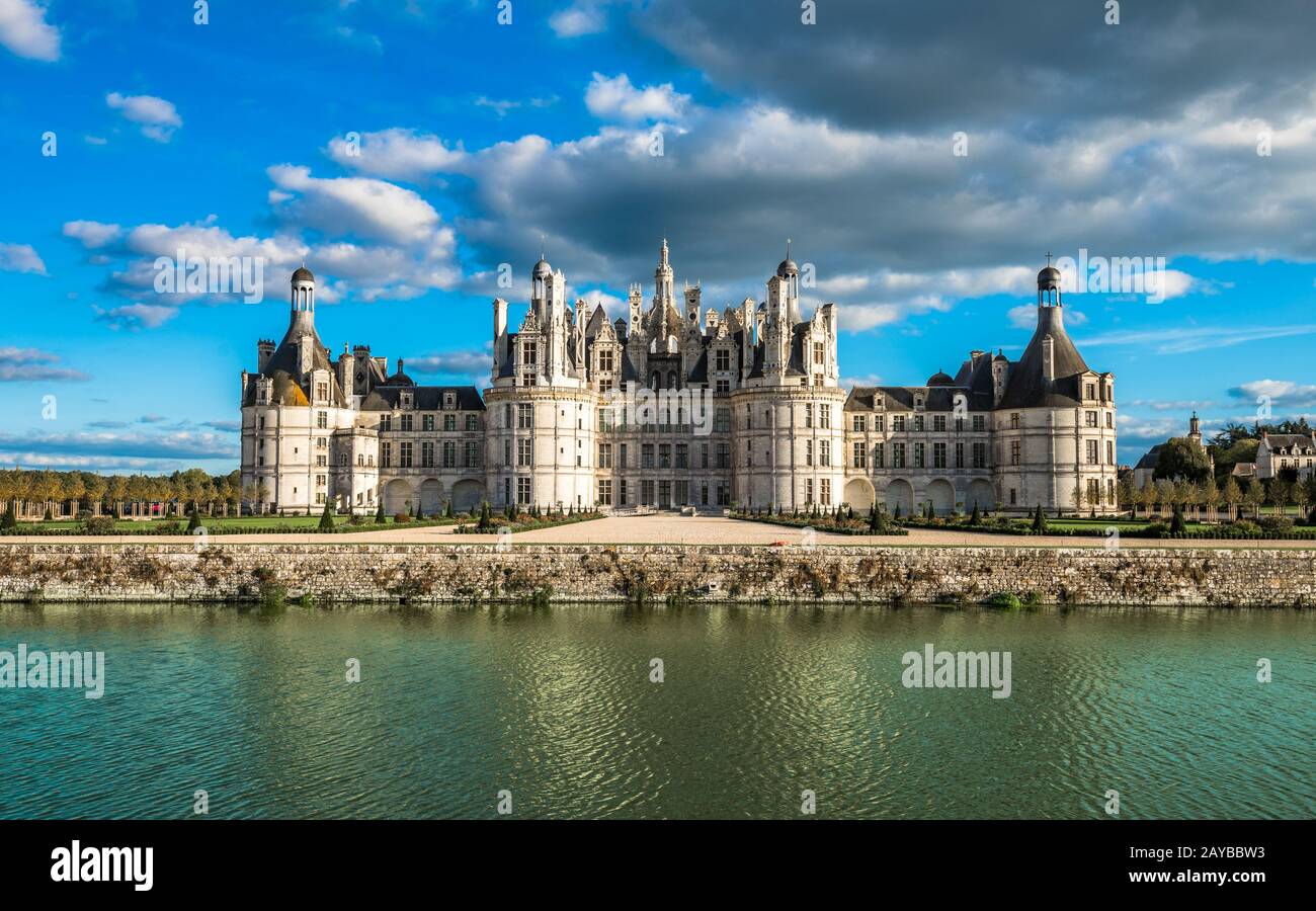 Castillo de Chambord, el castillo más grande del valle del Loira, Francia Foto de stock