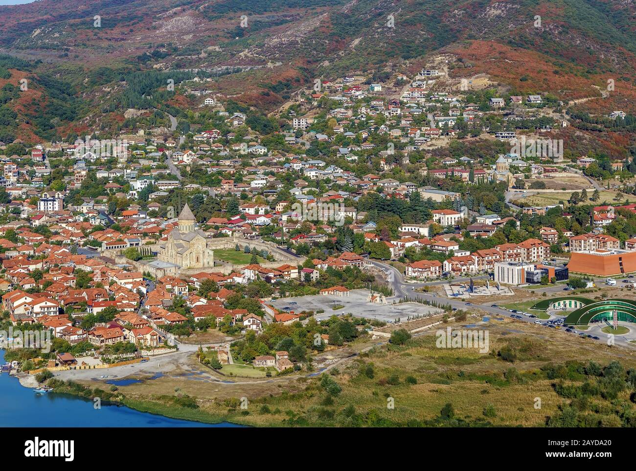 Vista de Mtskheta, Georgia Foto de stock