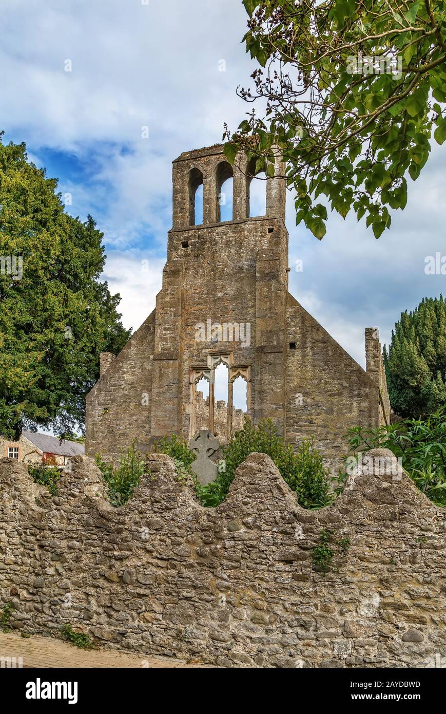 Ruinas de la iglesia en el castillo de Malahide, Irlanda Foto de stock