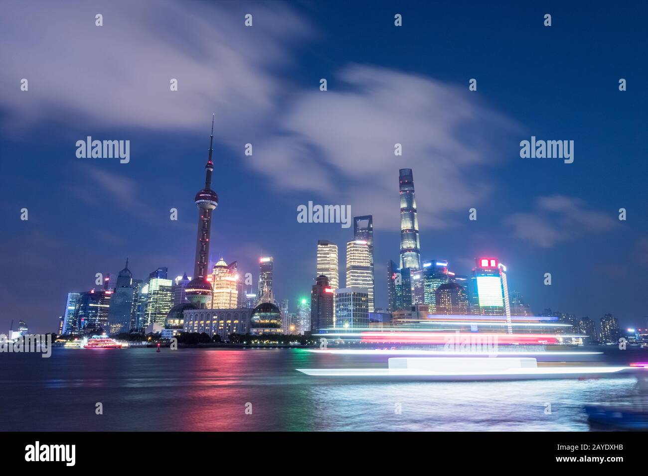 Escena nocturna de Shanghai Foto de stock