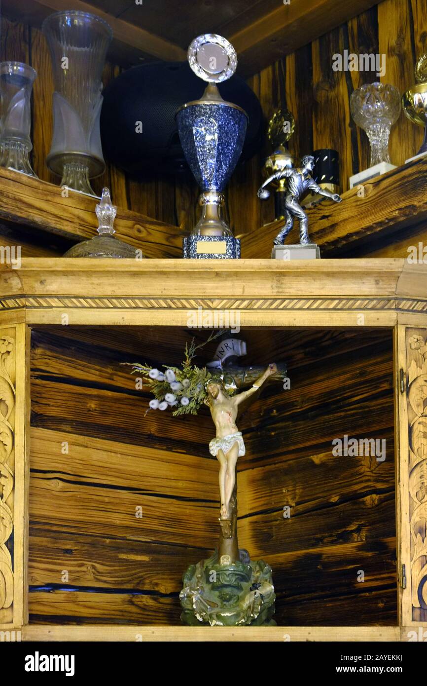 Altar familiar, santuario, Herrgottswinkel Foto de stock