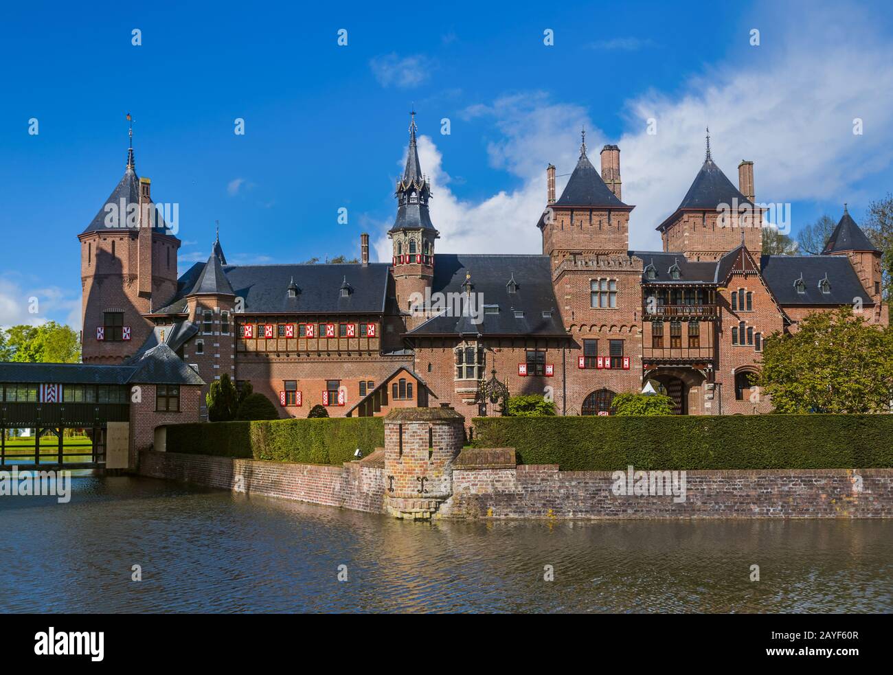 El castillo de Haar cerca de Utrecht - Países Bajos Foto de stock