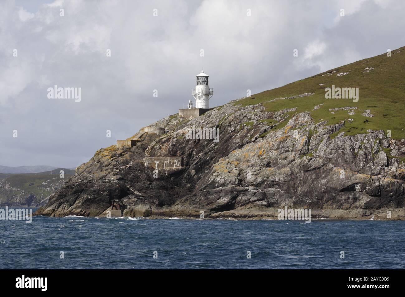Faro De Gob Rubh' Uisenis, Isla De Lewis, Islas Del Oeste, Escocia Foto de stock