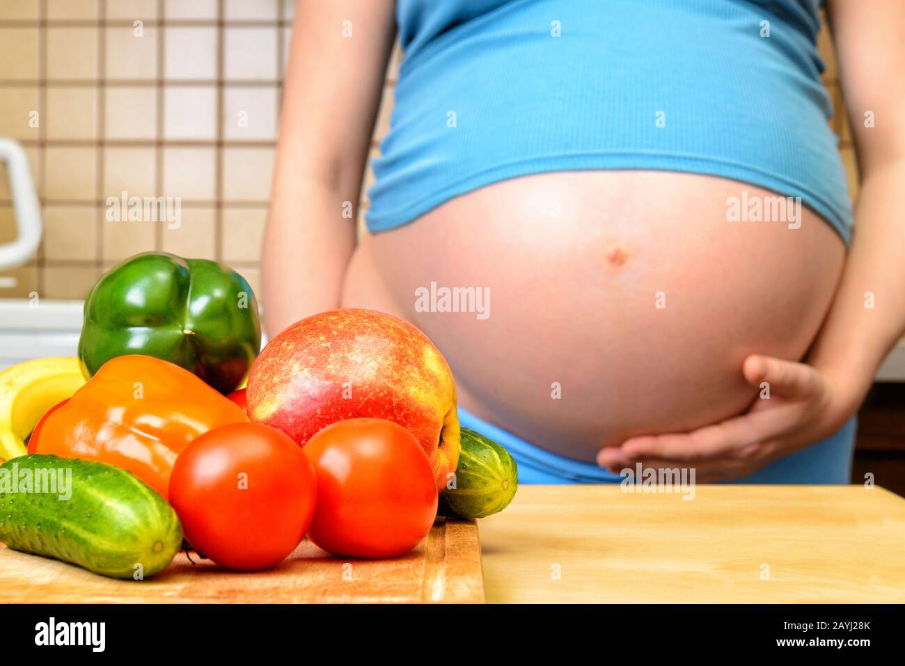 Alimentación saludable para mujeres embarazadas Foto de stock